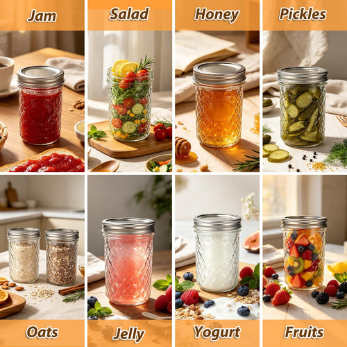 16oz Wide Mouth Mason Jars with Airtight Lids Y542