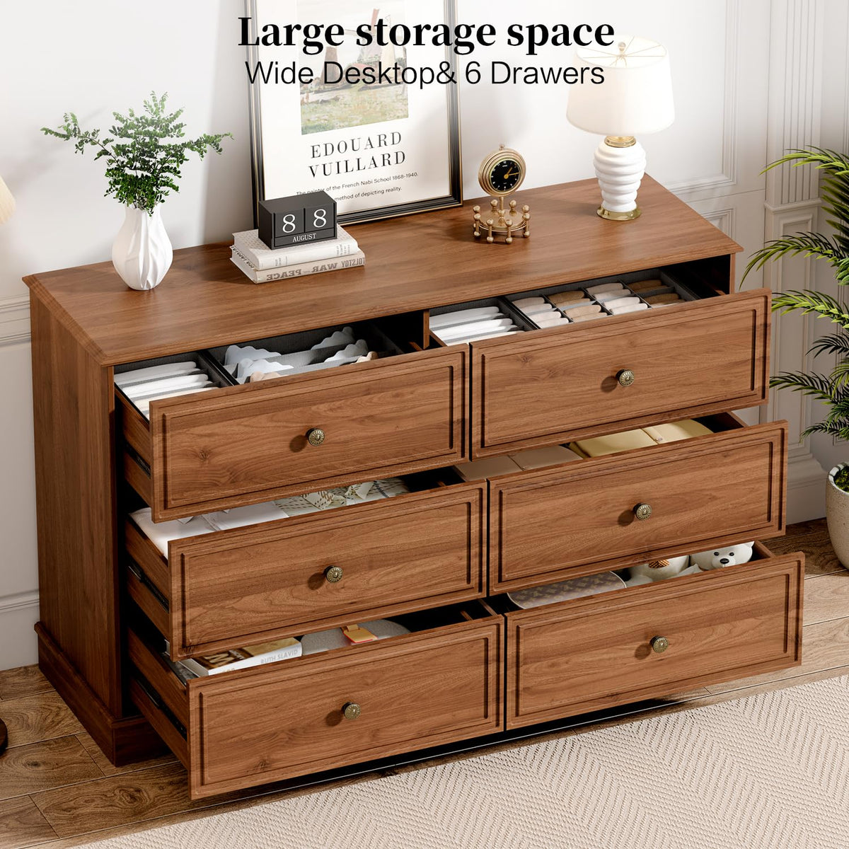 Chestnut 6 Drawer Chest of Drawers T5557