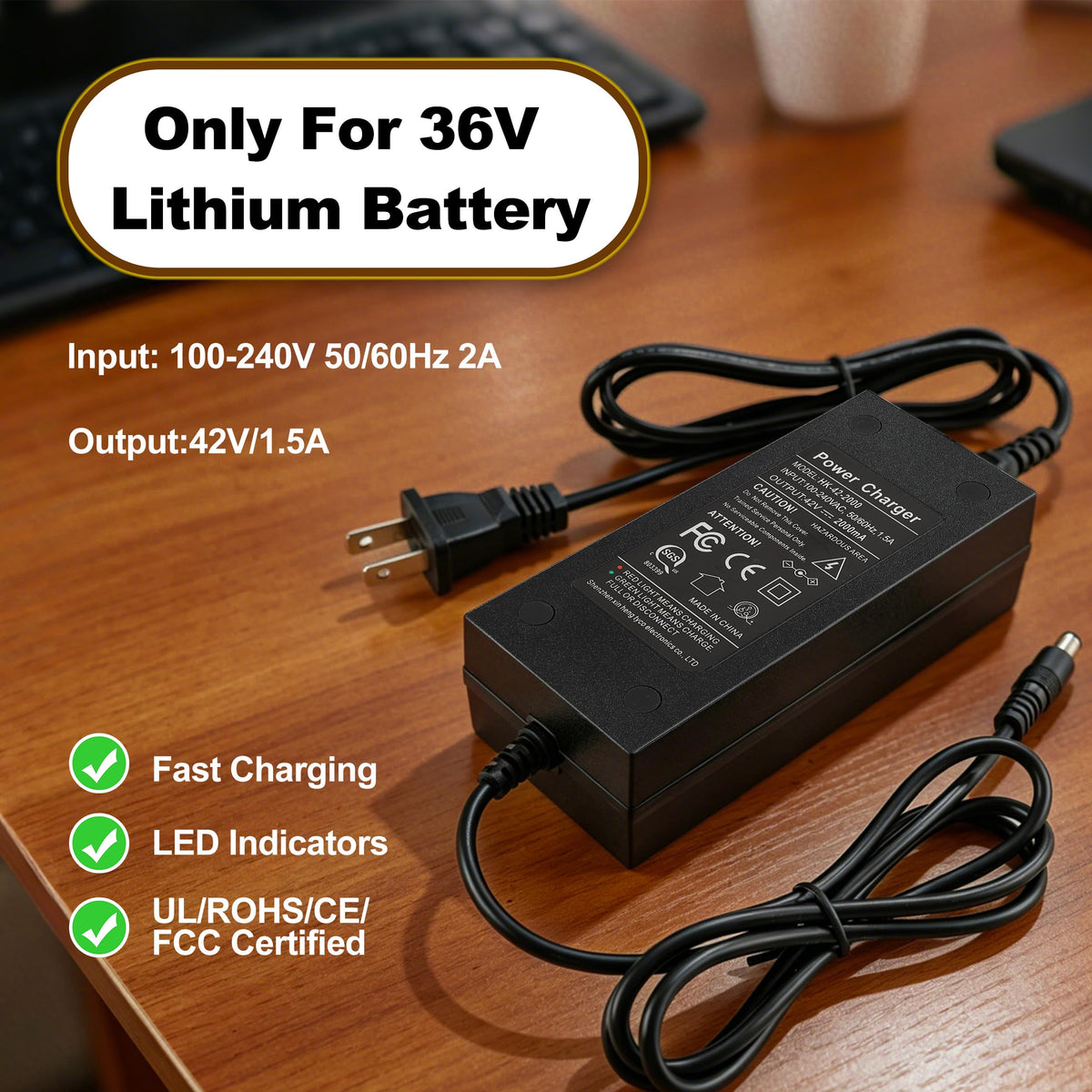 42V 2A Scooter Charger with 5 Types of Connectors Z271