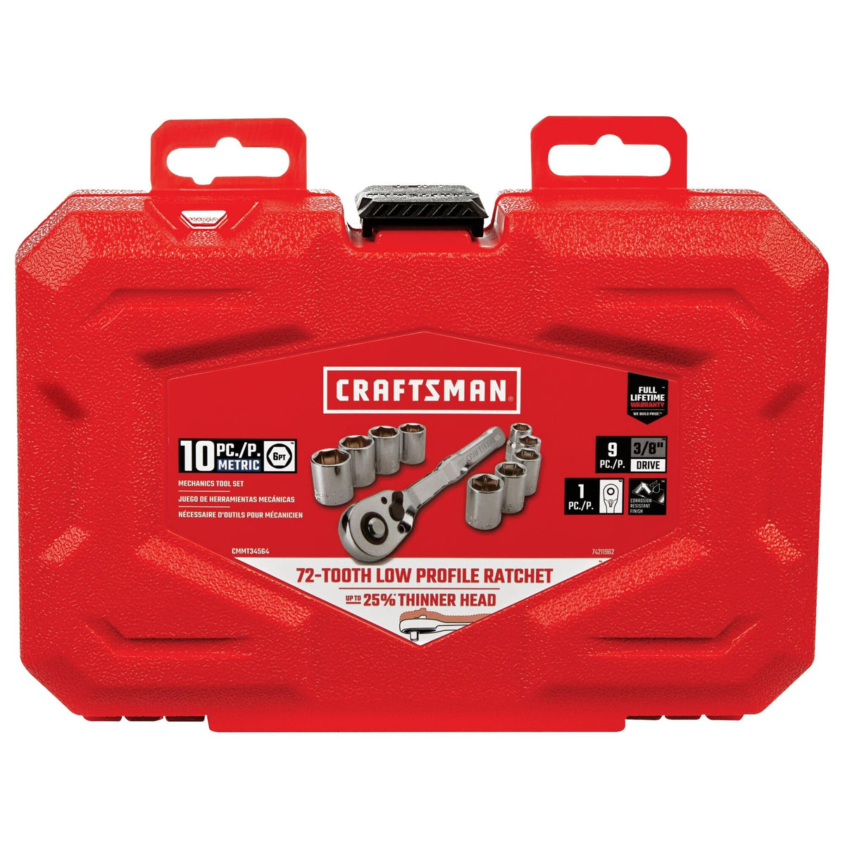 Mechanics Tool Set, Metric, 3/8 Inch Drive, 10 Piece O694