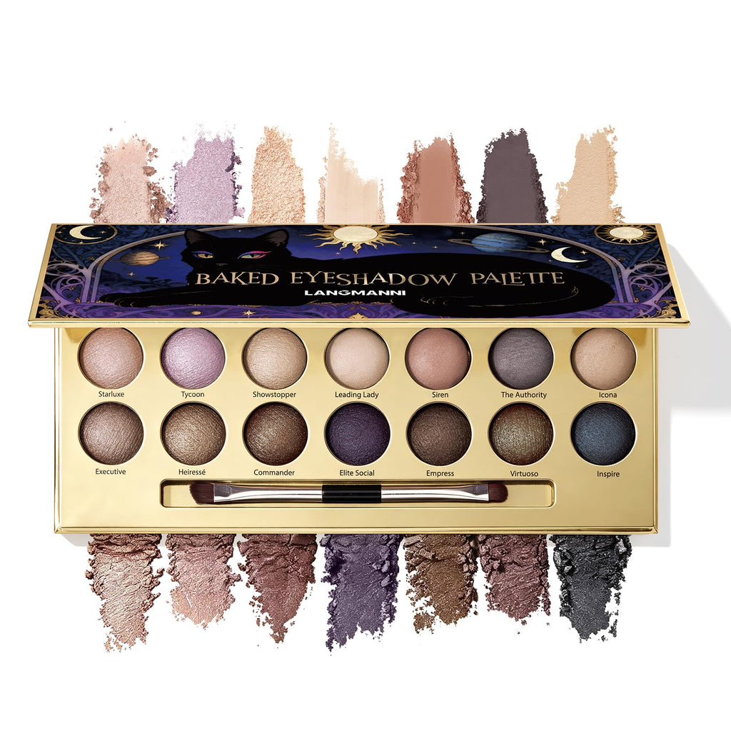 14 Color Cool Toned Baked Eyeshadow Palette T96597