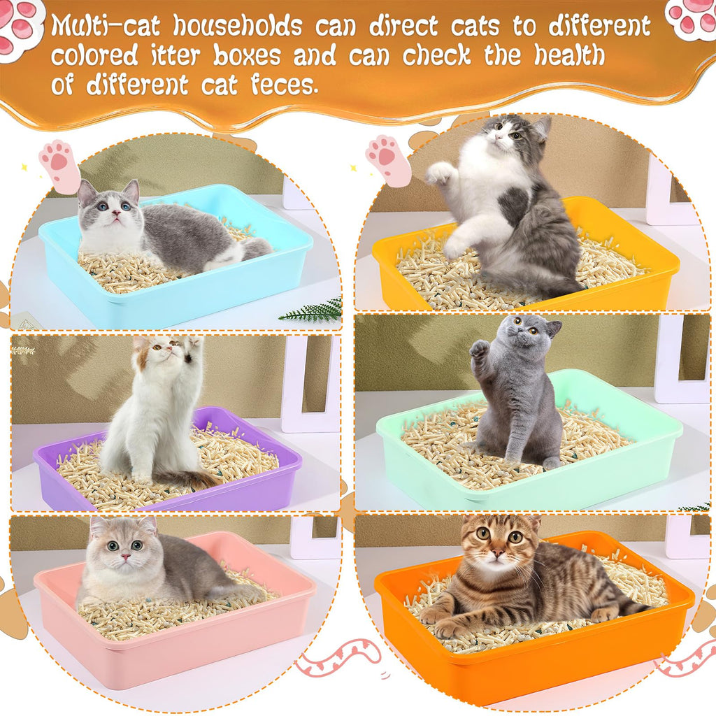 6 Pcs Plastic Kitten Litter Box Set with Scooper G227