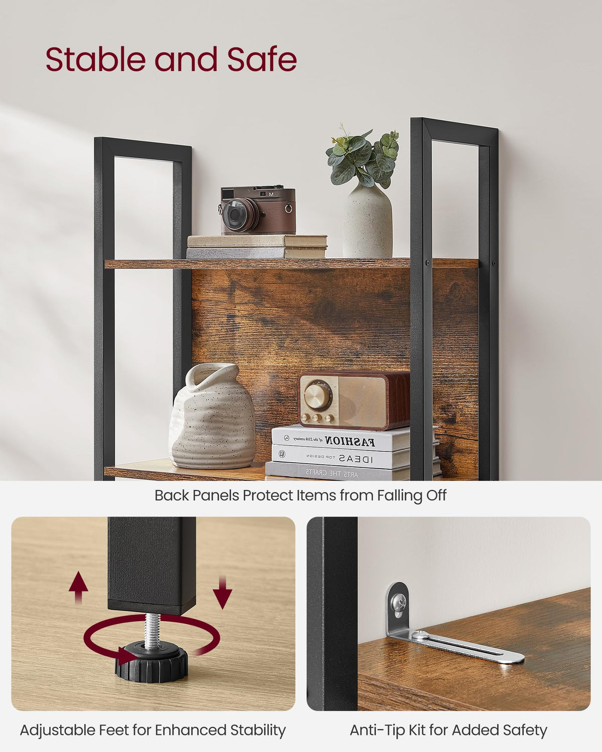5 Tier Free Standing Bookshelf B721718