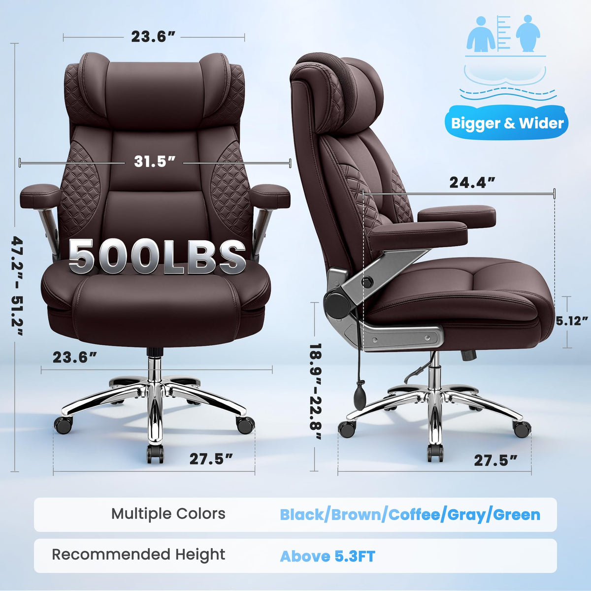 500LBS Big and Tall Office Chair V866