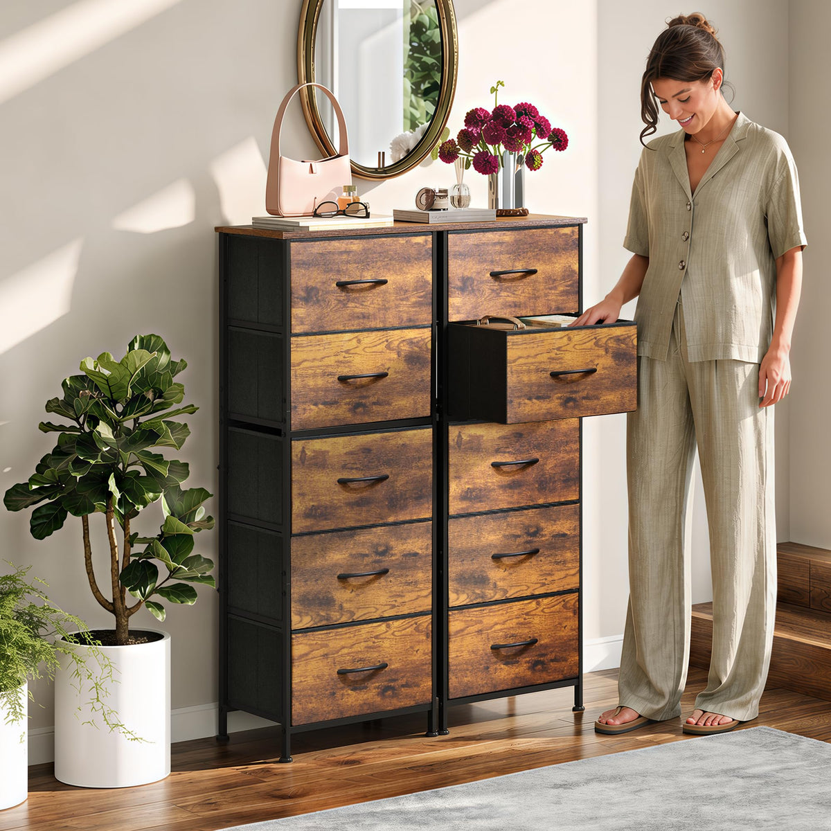 5 Drawer Rustic Brown Dresser R237