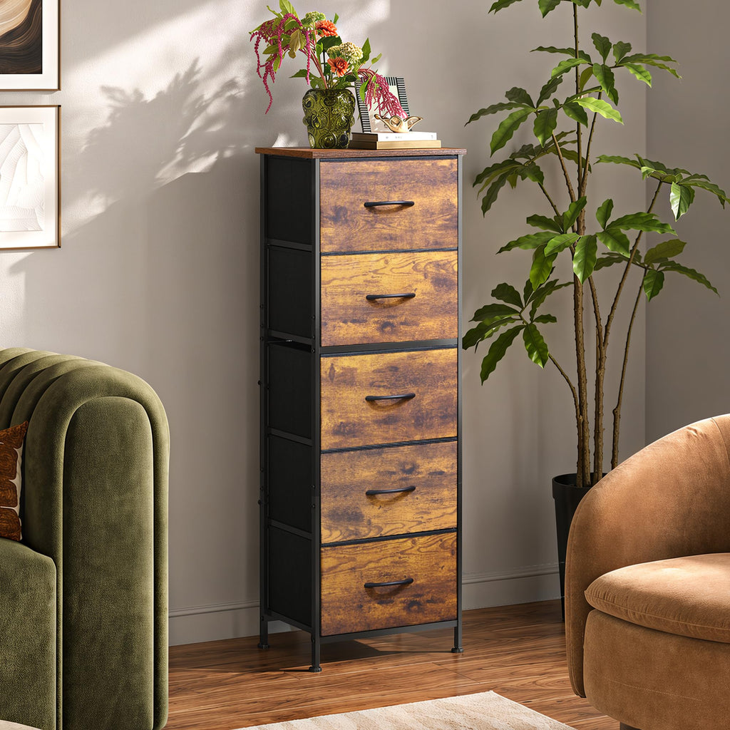 5 Drawer Rustic Brown Dresser R237