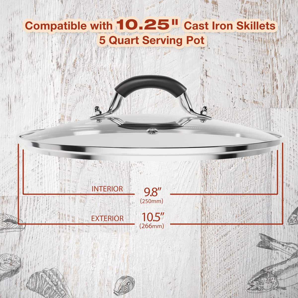 10.25 Inch Tempered Glass Lid I71908