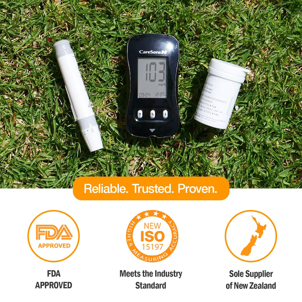Blood Glucose Monitor Kit with 100 Test Strips, 100 Lancets, Lancing Device, Control Solution, Travel Case P986258