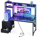 48 Inch Gaming Desk with Shelves and Drawers V5056