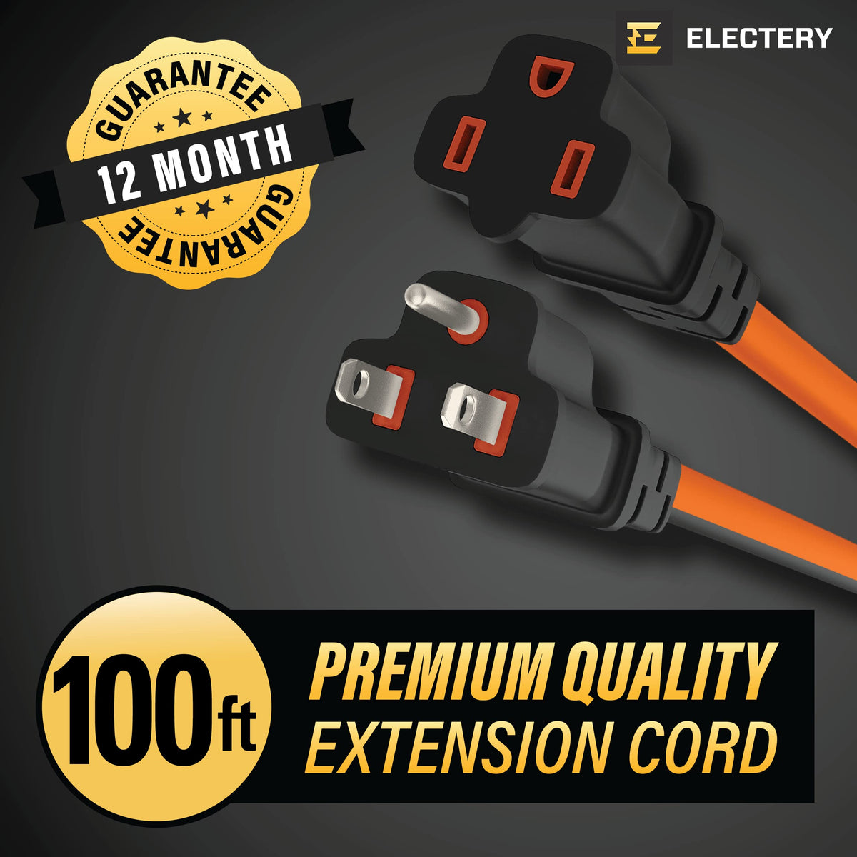Orange 100 Ft 16/3 SJTW Outdoor Extension Cord L8577