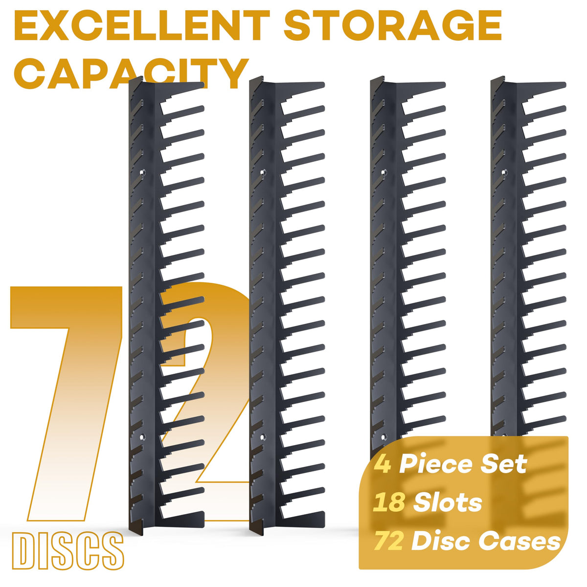 Metal Wall Mounted Video Game Storage Shelves 4-Pack Y51845
