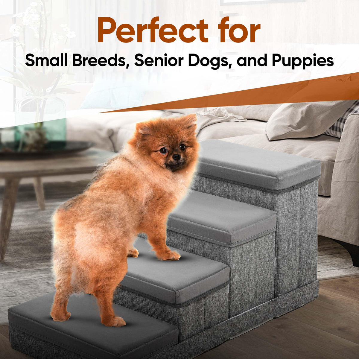 Foldable Pet Stairs with Storage B80888