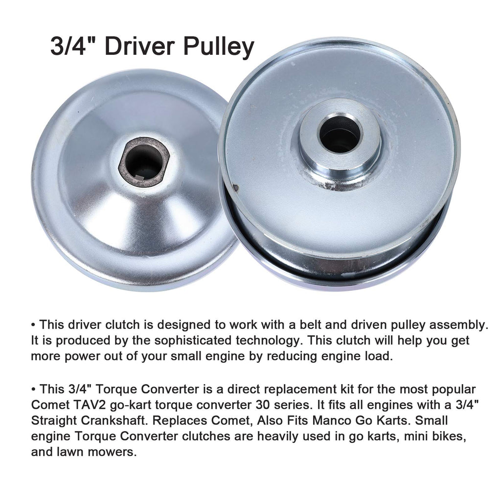 3/4" Bore 6" Diameter Asymmetric CVT Torque Converter with 5/8" Clutch and 725 Belt B757196