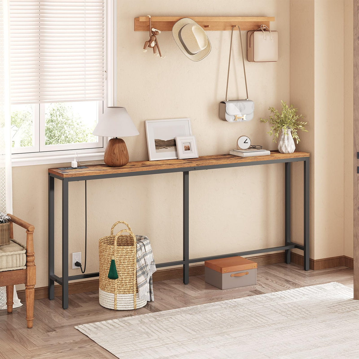 70.9" Narrow Console Table with Power Outlet G8330
