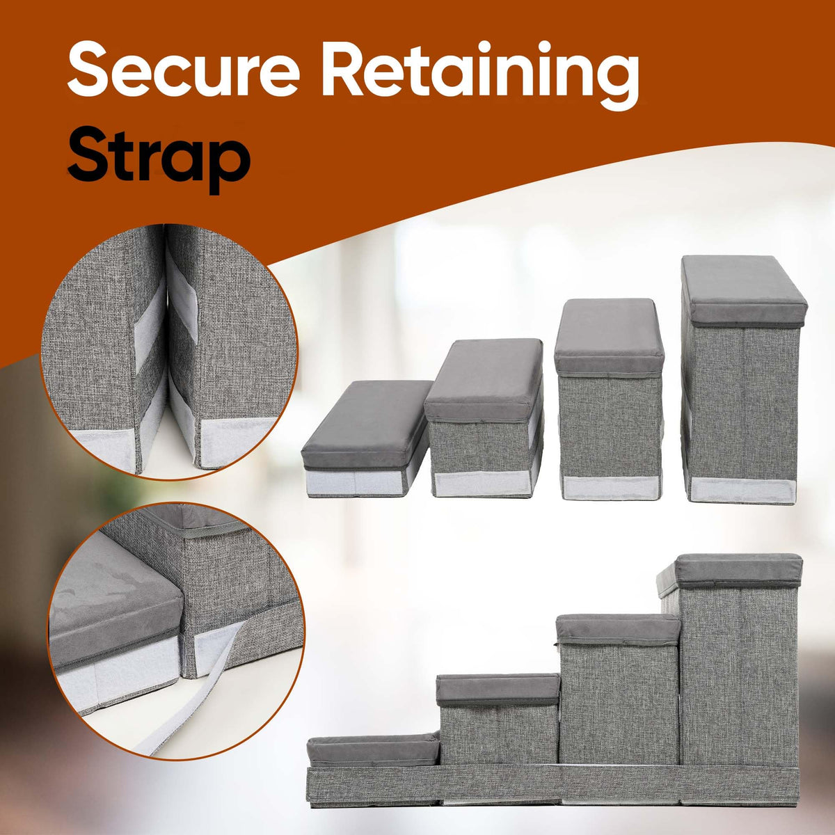 Foldable Pet Stairs with Storage B80888