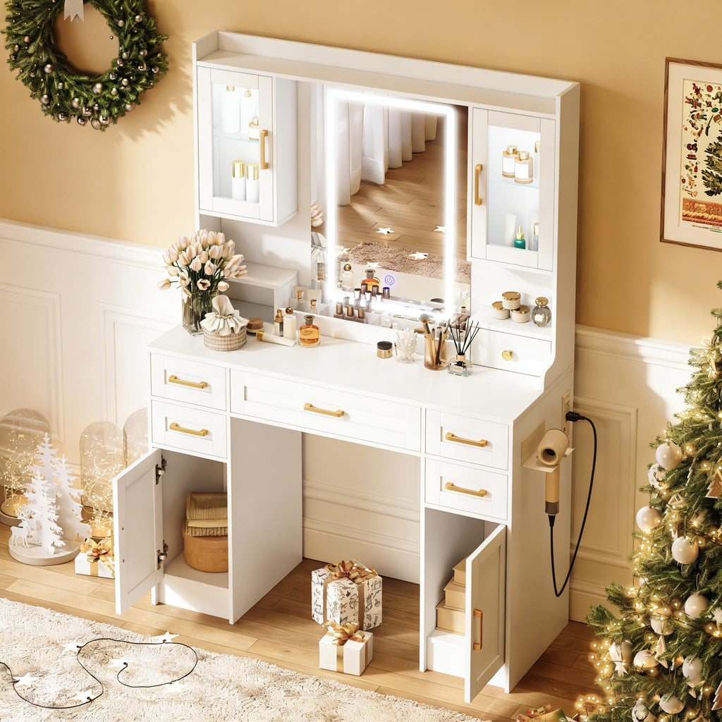 Vanity Desk with Mirror and LED Lights U453
