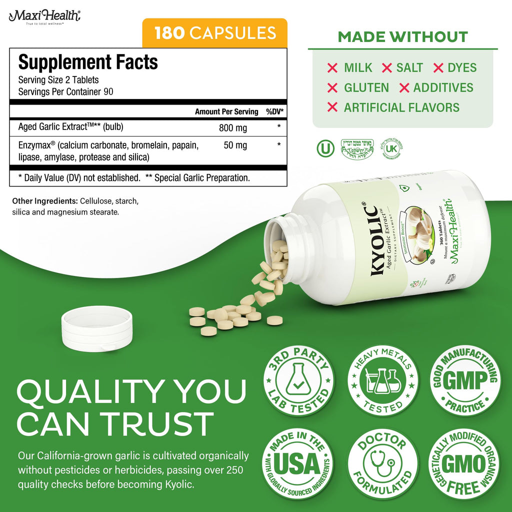 Aged Garlic Extract Supplement 180 Count K50046