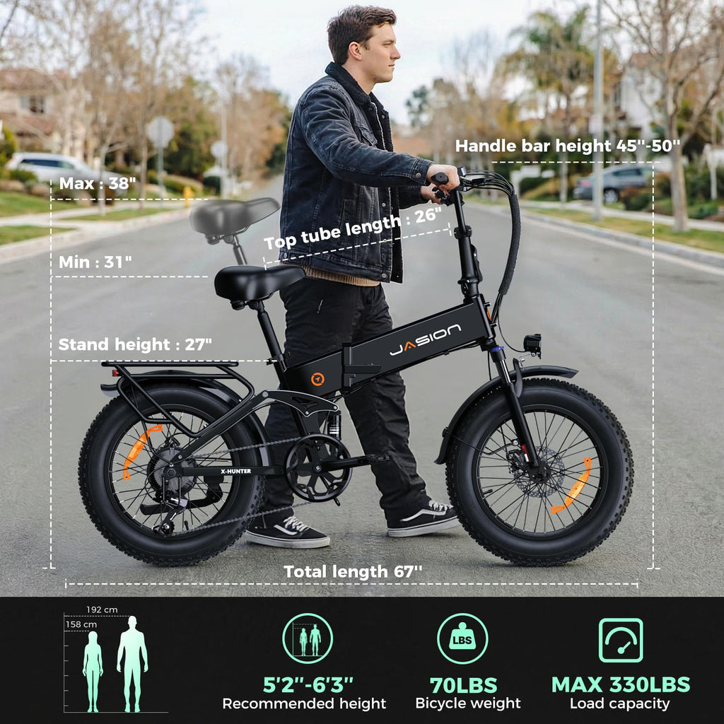 1400W Peak 20'' Fat Tire Foldable Electric Bike Z9127