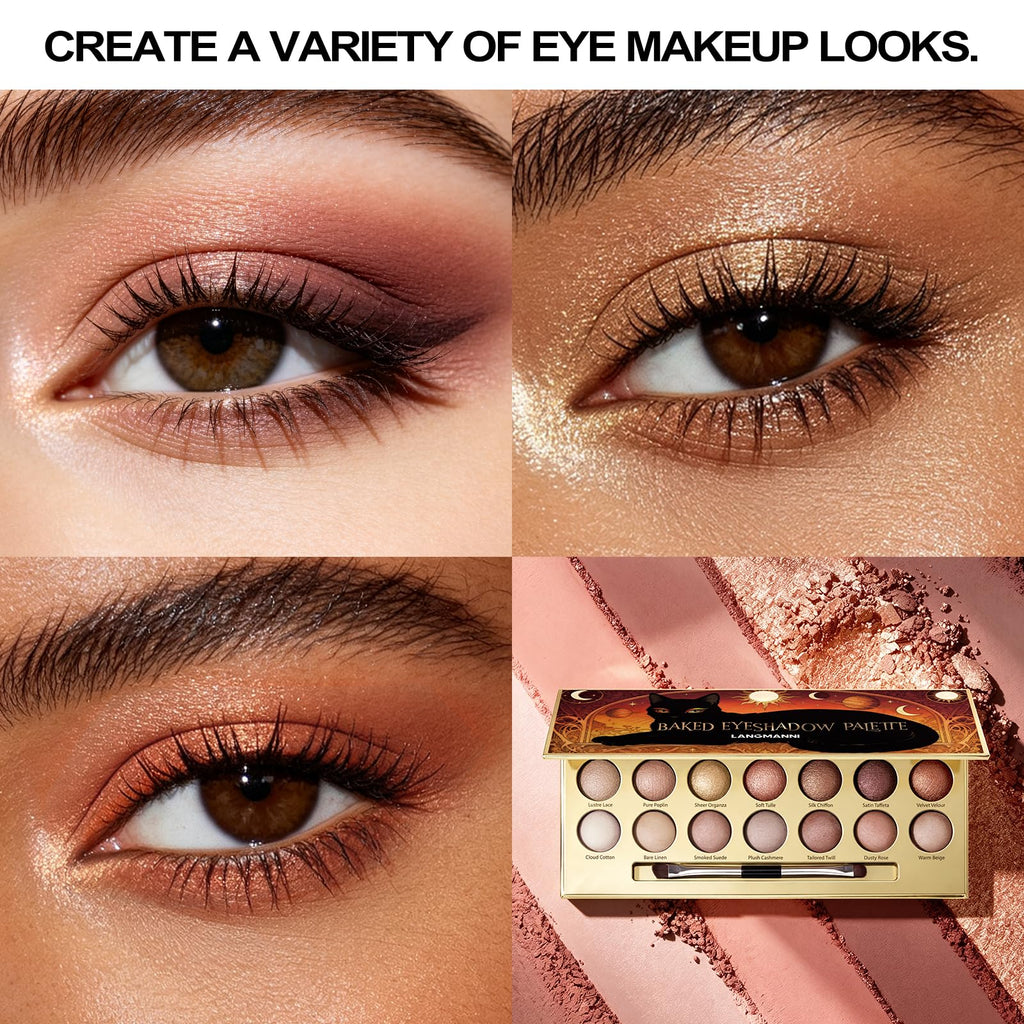 14 Color Cool Toned Baked Eyeshadow Palette T96597