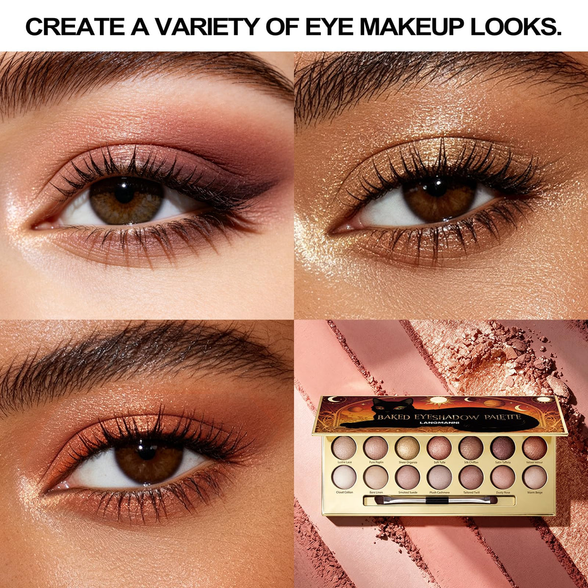14 Color Cool Toned Baked Eyeshadow Palette T96597