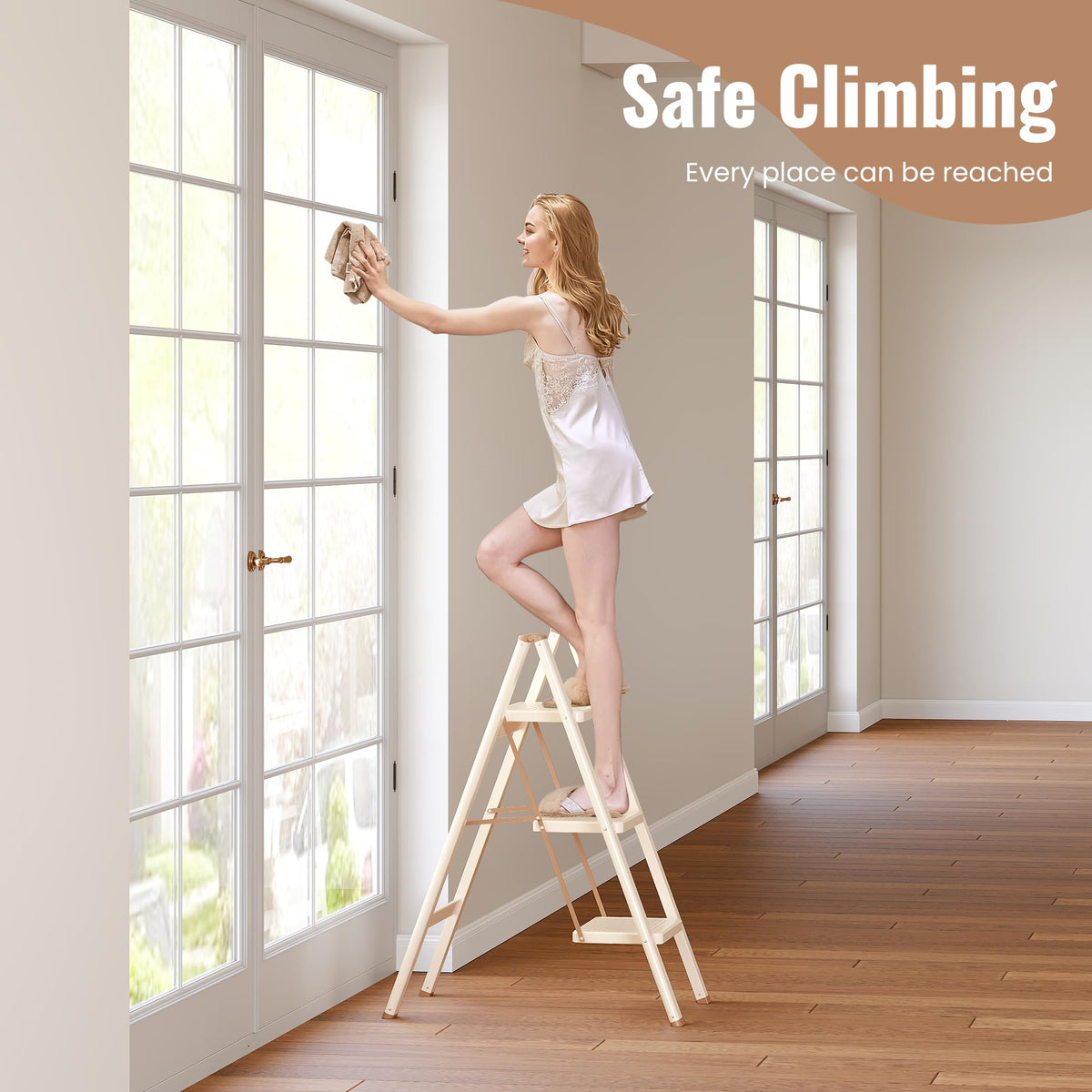 3 Step Folding Ladder with Anti Slip Pedal L4089