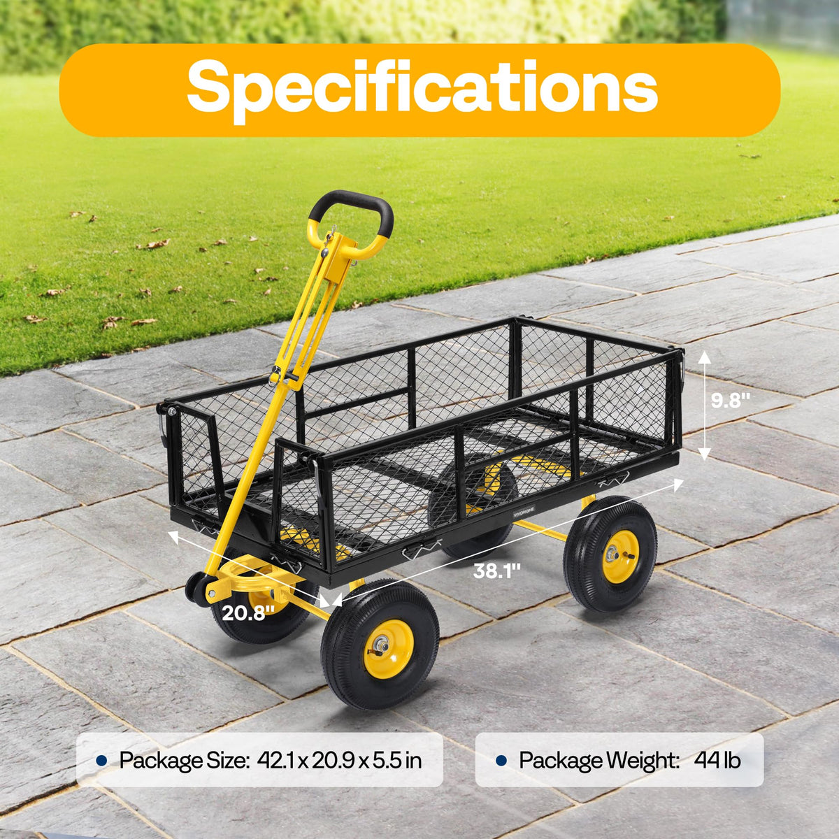 Steel Garden Cart 4.5 Cu Ft Utility Wagon V203912