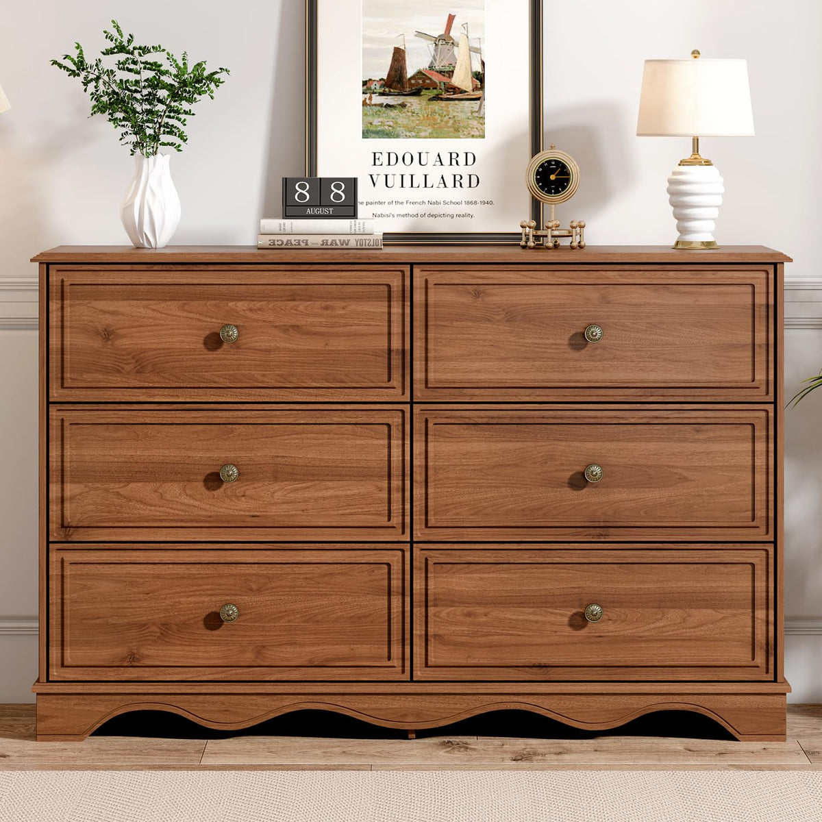 Chestnut 6 Drawer Chest of Drawers T5557