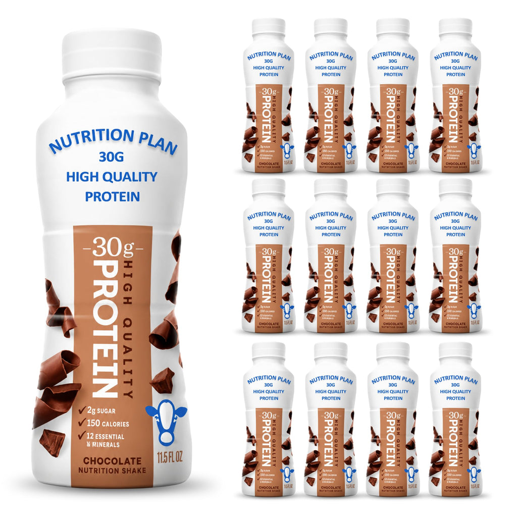 High-Protein Ready to Drink Shake – 30g Milk Protein, 150 Calories, 2g Sugar – Lactose Free, Chocolate, 11.5 fl oz (12 Pack) F663