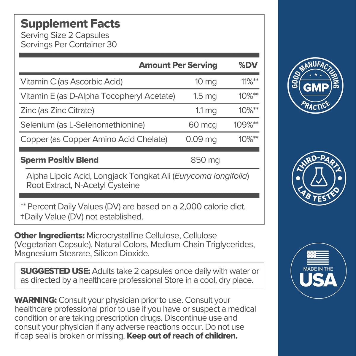Sperm Health Support 30-Day Supply F7531