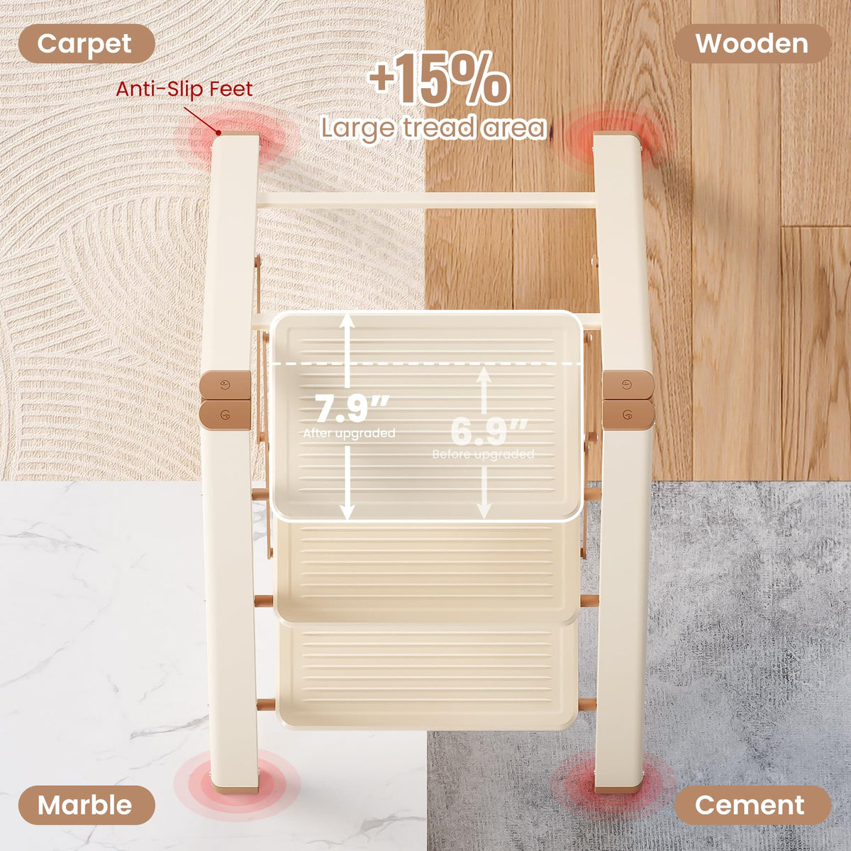 3 Step Folding Ladder with Anti Slip Pedal L4089
