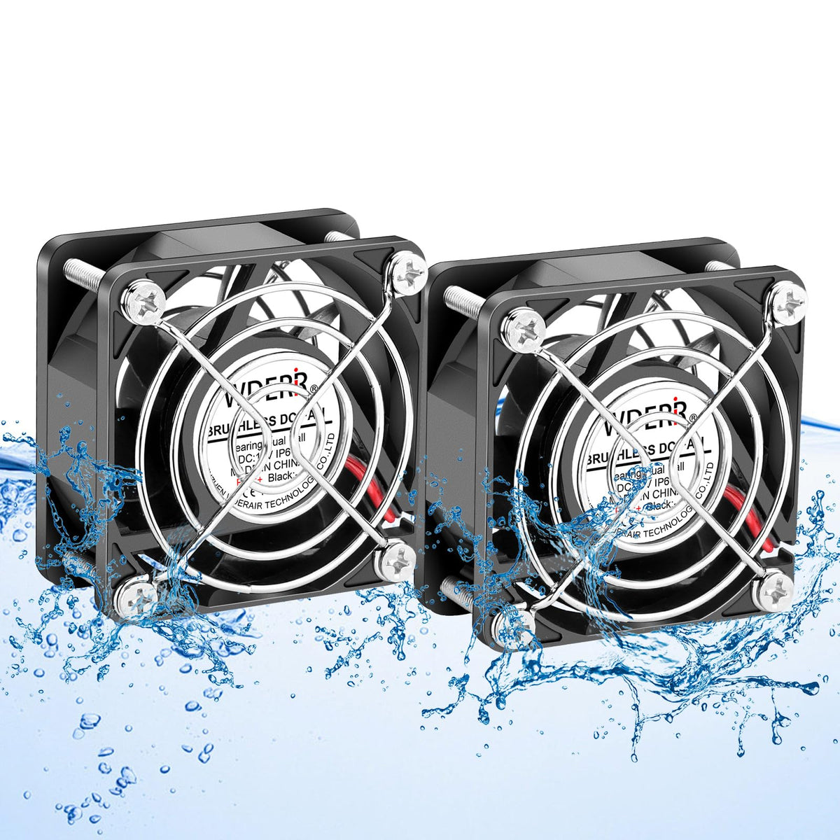 12V DC Brushless Cooling Fan 2PCS 60mm x 25mm Q724859