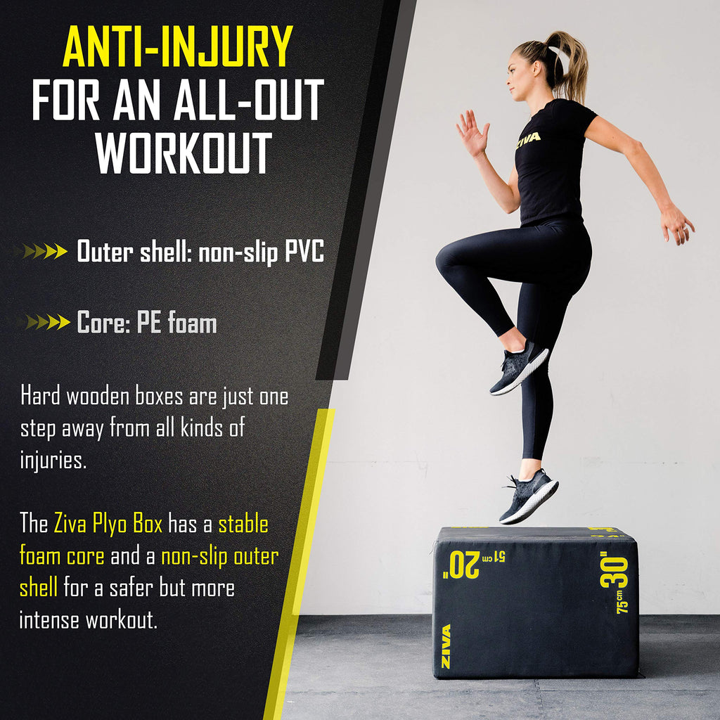 3-in-1 Plyo Box with Non-Slip PVC Cover 20x24x30" P507